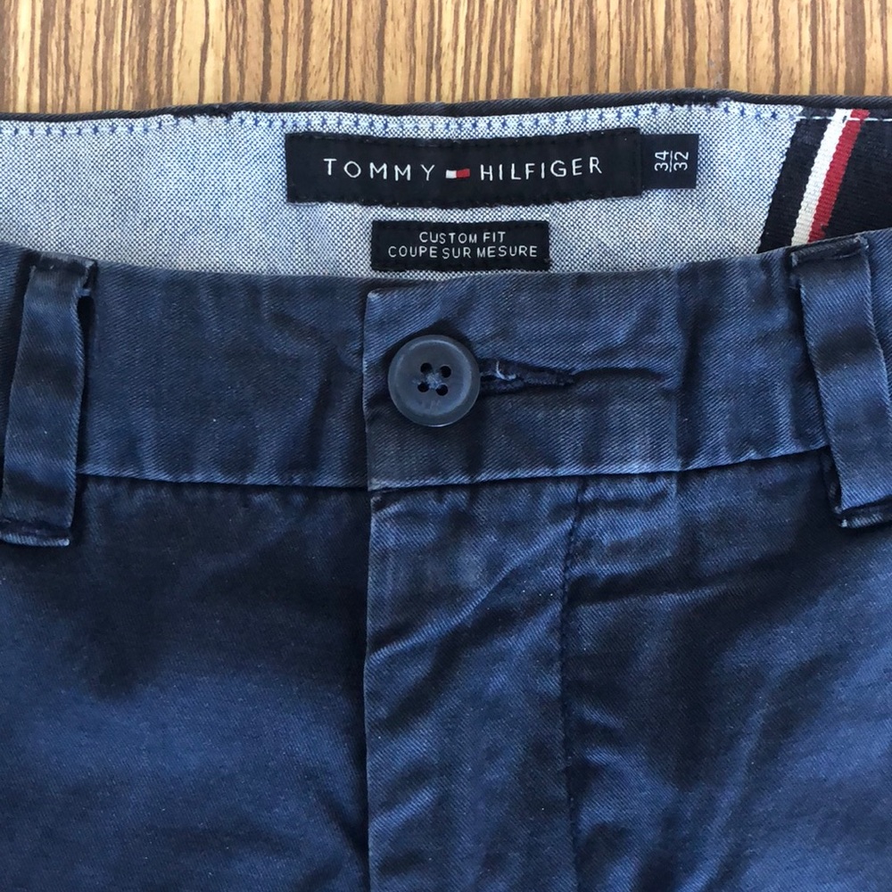Tommy Hilfiger Mens Blue/Navy Custom Fit Chinos